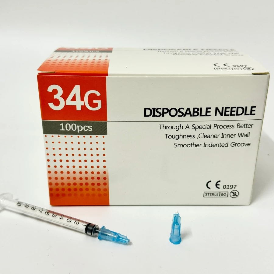 Box of 50 Needles – 34G 4mm for Meso Skin Booster Injections
